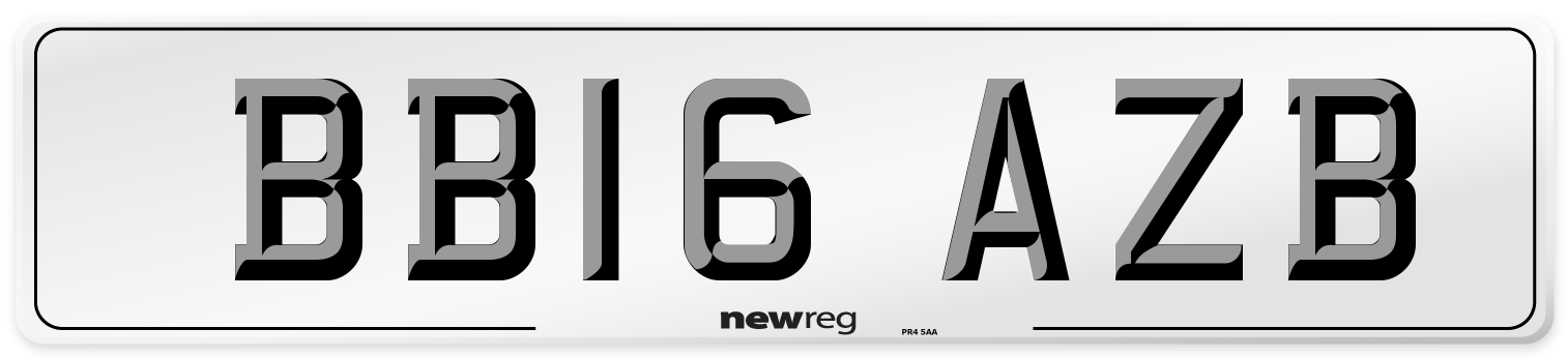 BB16 AZB Number Plate from New Reg